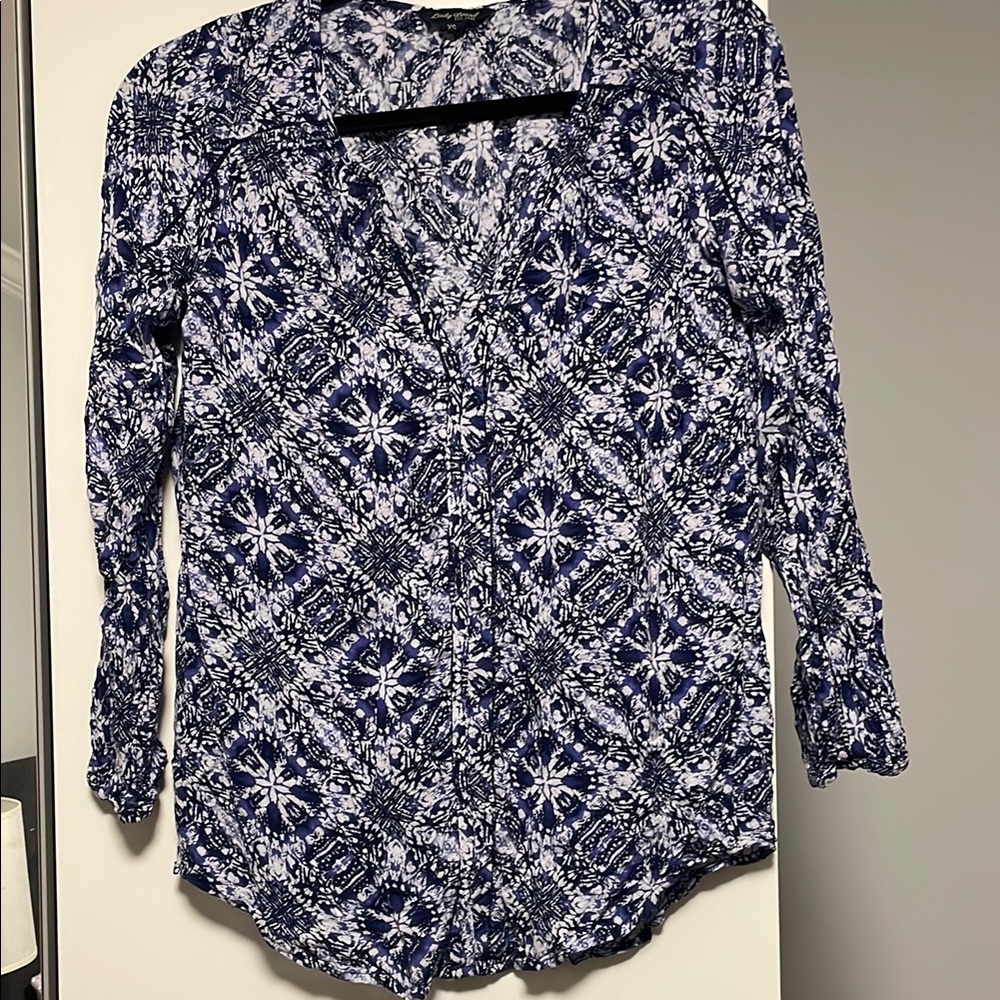 Lucky Brand Blue and White Button Down Shirt